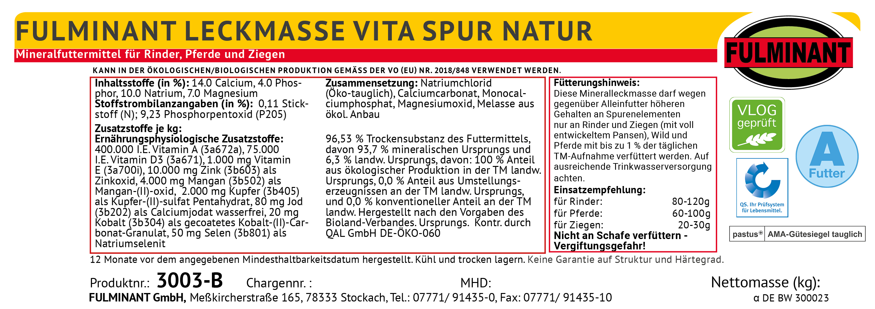 {Leckmasse Vita Spur Natur}