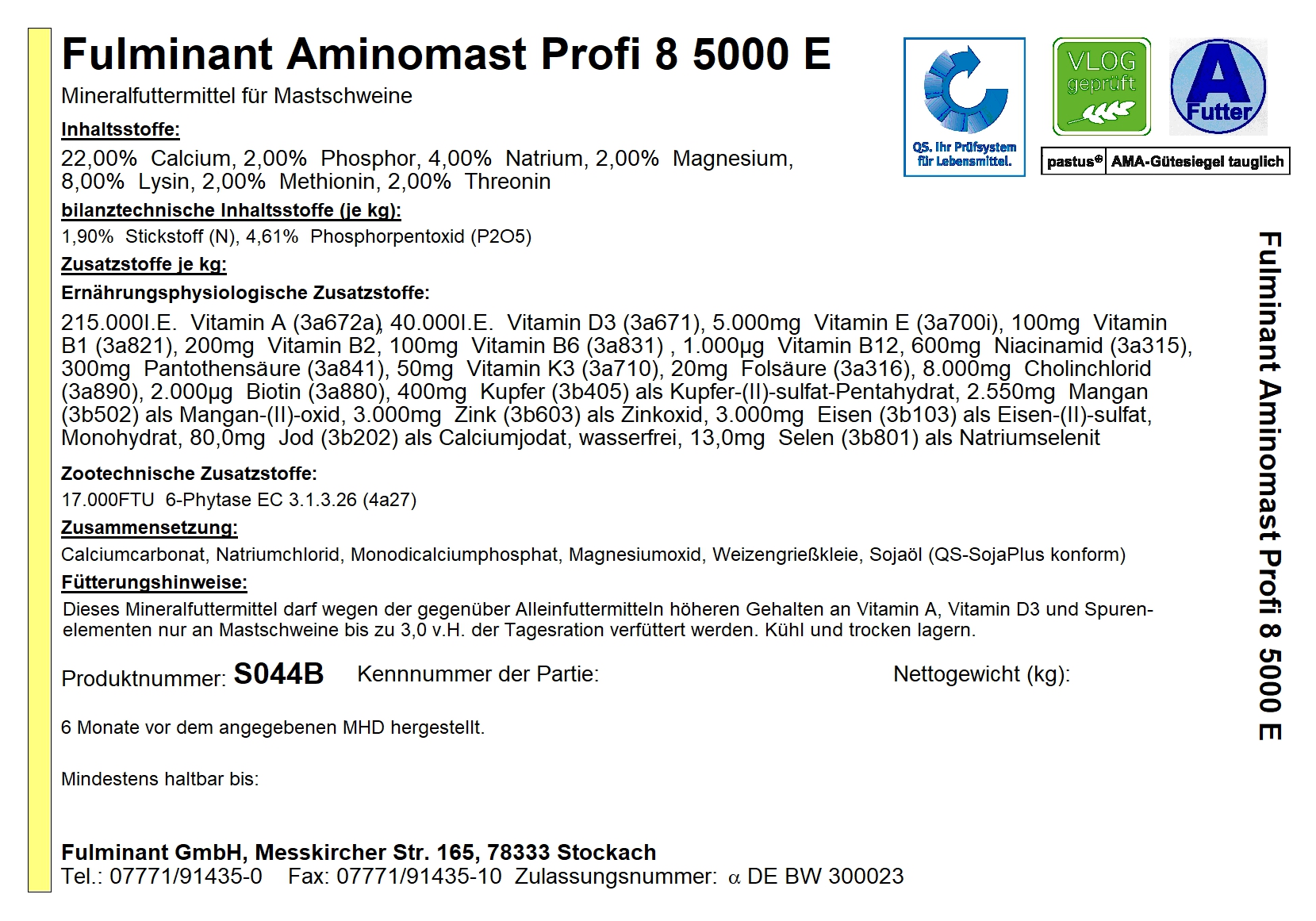 {Fulminant Aminomast Profi 8}