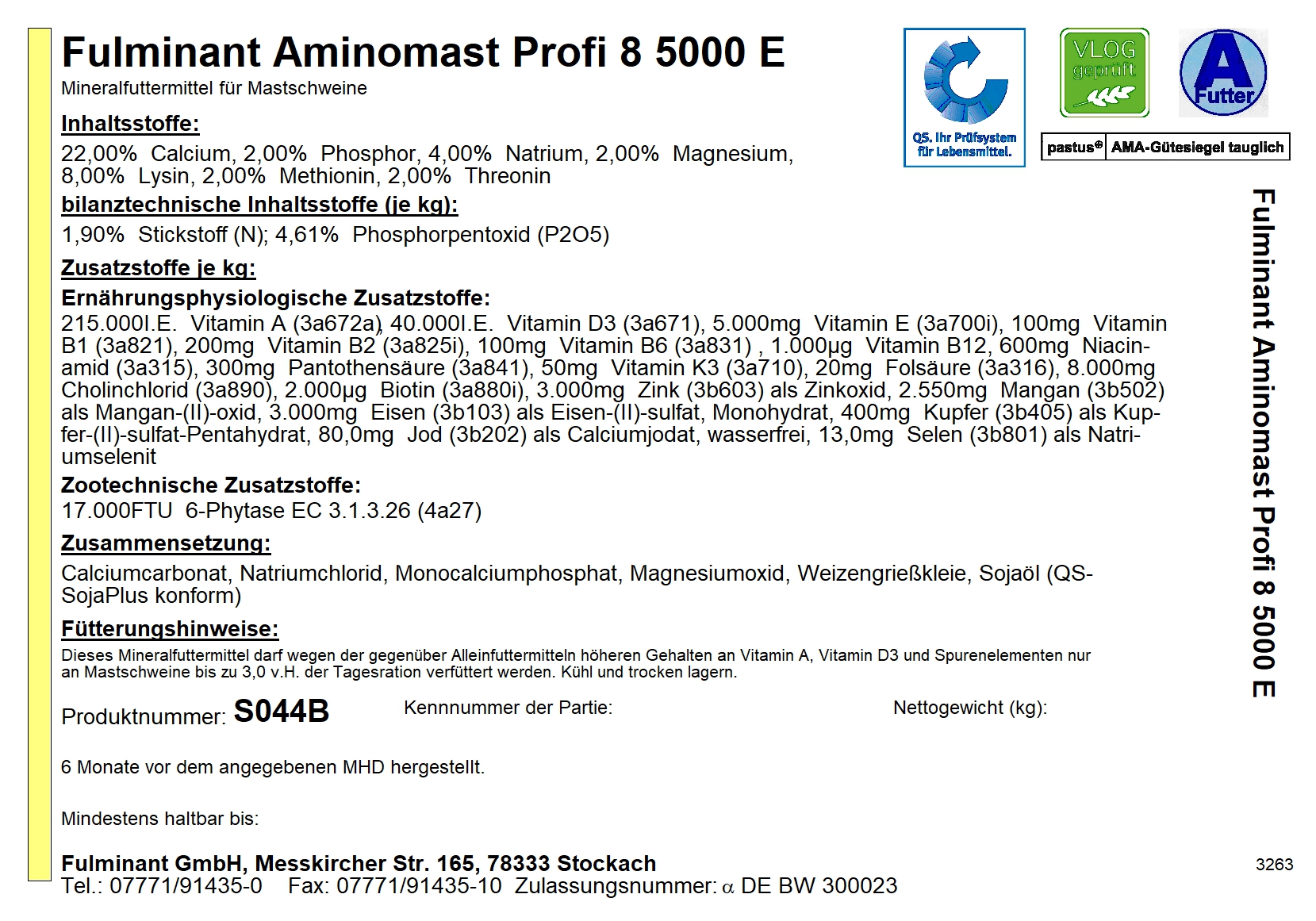{Fulminant Aminomast Profi 8}