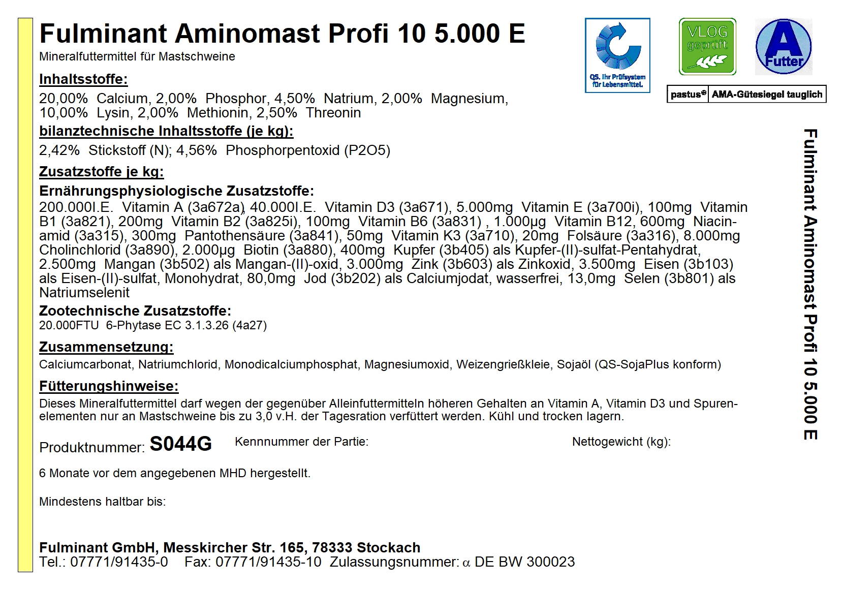 {Fulminant Aminomast Profi 10}